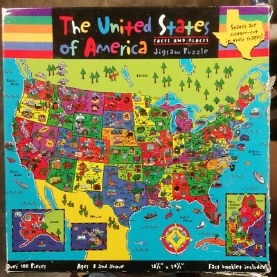 The United States of America Faces and Places Jigsaw Puzzle Homeschool Geography - Image 1 of 4