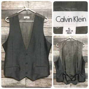 Calvin Klein Waistcoat Vest Men’s L Gray Polyester Blend (Read Desc) - Picture 1 of 9