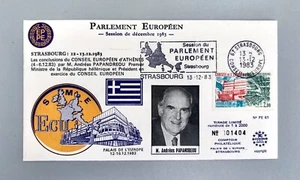 PE61 FDC Papandreou 1983 EU Parliament - Picture 1 of 2