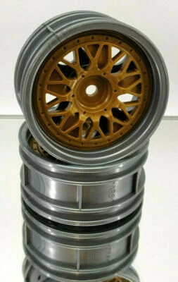 TAMIYA BBS TOURENWAGEN FELGEN 2-TEILIG 1:10 SILBER / GOLD 26mm # 300050548G - Bild 1 von 4