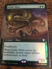 MTG 1x EXTENDED ART FOIL Acidic Slime MINT Commander Legends CMR Legacy EDH x1