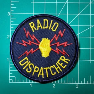 RADIO DISPATCHER gestickter runder Aufnäher | Vintage | navy Schema - Bild 1 von 3
