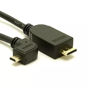 Linker Winkel Micro auf Mini HDMI Kabel - ultradünn - Bild 1 von 1