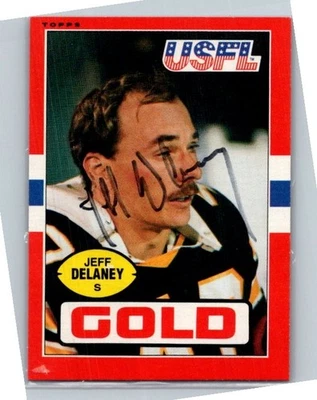 1985 -Jeff Delaney- Topps USFL Autograph/Signed/Auto Football Card #30 Colts - Image 1 of 2