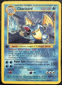 Custom Water Type 1st Edition Shadowless Charizard Base Set 4/102 Holo - Picture 1 of 5
