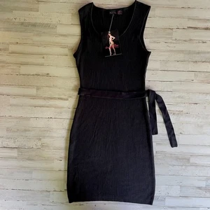 Vestido sin mangas shapefx negro acanalado con cinturón sin mangas talla XL C101580 - Imagen 1 de 6