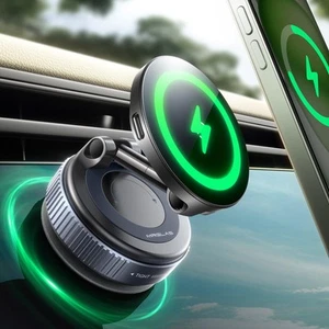 MRGLAS for 15W MagSafe Car Mount ChargerVacuum Magnetic Wireless Car Charger ... - Photo 1 sur 9