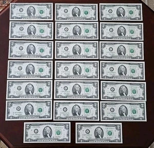 Rare 2 Dollar Bills 2003 Set of 20 - Picture 1 of 2