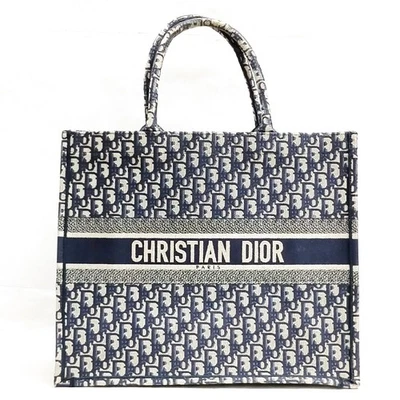 Christian Dior Tote Bag Navy Blue Canvas 454590 - Image 1 of 4