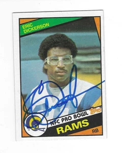 Signed ERIC DICKERSON Los Angeles Rams 1984 Topps Rookie card #280 w/COA - Picture 1 of 1