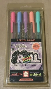 Vintage Sakura Gelly Rolle Gel Tinte Tintenroller Eis 5 Pastellfarben NEU - Bild 1 von 2