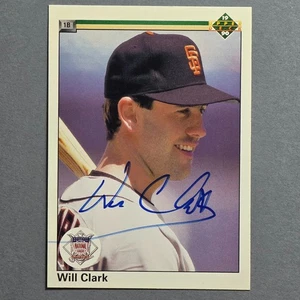 Signiert - 1990 Upper Deck #50 Will Clark Autogramm Baseball San Francisco Giants - Bild 1 von 2