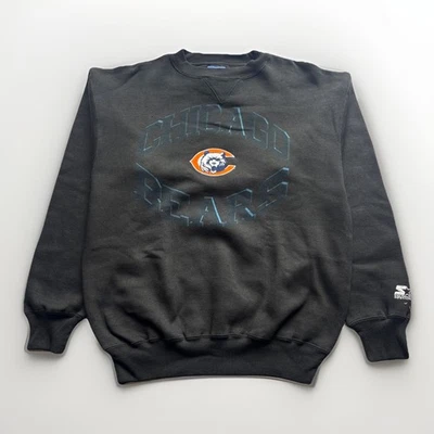 Sudadera De Colección Años 90 Chicago Bears NFL Starter Bordada Cuello Redondo M Nueva Foto 1 de 4