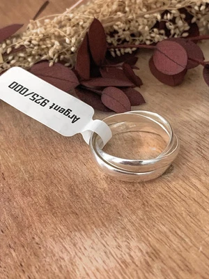 BIJOUXIA Bague triple alliance Argent Massif 925/1000 Bijoux Tailles 50 à taille 70 MIXTE