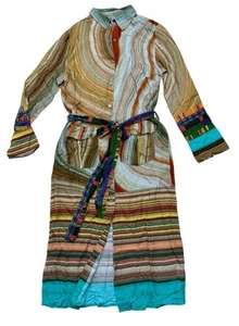 Vestido Camisa Talla M Beige Acuarela Midi Maxi Anthropologie Aplicar Condiciones Nuevo - Imagen 1 de 8