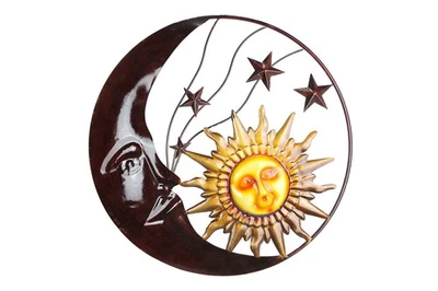 Arte de pared colgante Zeckos de metal celestial luna sol y estrellas Foto 1 de 3