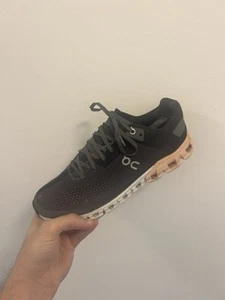 On Cloudflow Womens Size UK 7 Gray Black Athletic Running Walking Shoes Sneakers - Picture 1 of 7