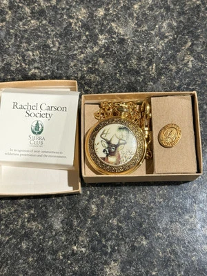 Reloj Bolsillo Franklin Mint 10 Puntos Buck Con Cadena y Pin Sierra Club Foto 1 de 4
