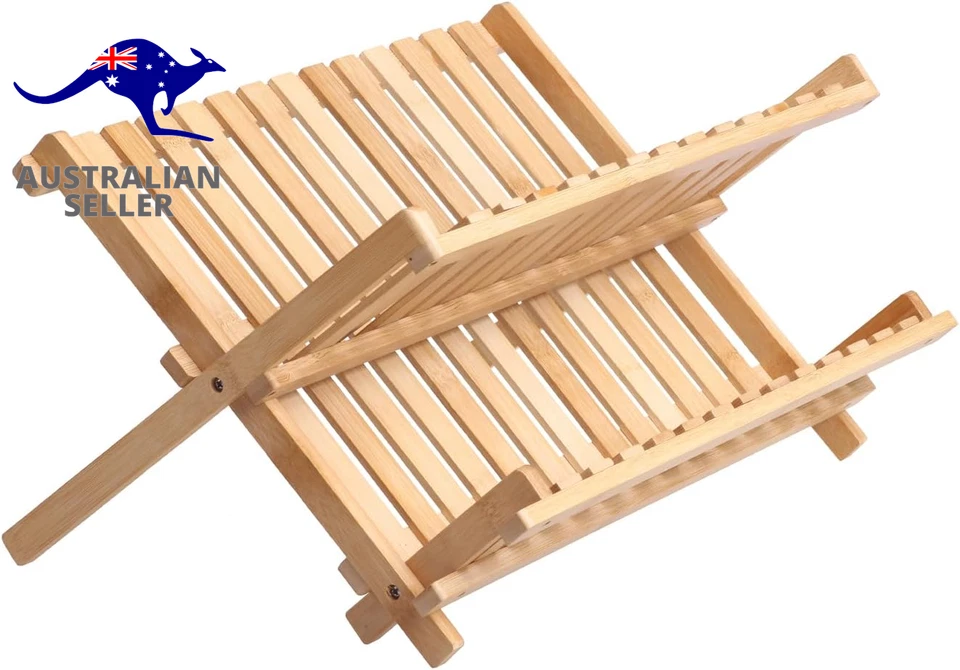 Sherwood Home Minimalist 2 Tier Dish Drying Collapsible Rack Made of 100 Natura