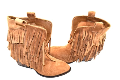 Botines Coconuts By Matisse Lambert marrón claro gamuza flecos para mujer 7,5 M Foto 1 de 4