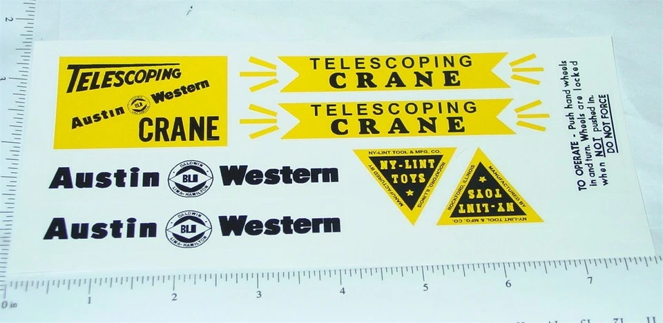 Nylint Austin Western Telescoping Crane Sticker Set NY-047 - Image 1 of 1