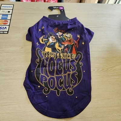 Disney Hocus Pocus Brujas Púrpura Perro Mascota Camisa Halloween Disfraz Talla Mediana  Foto 1 de 3