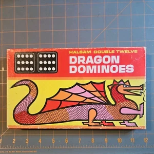 Halsam Double Twelve Dragon Dominoes Game Complete CIB Vintage 91 Pieces #1220 - Picture 1 of 11