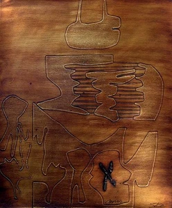 Sica "Osiris" Firmado Numerado Collagrafo Arte Abstracto Metálico ¡Haz una Oferta! - Imagen 1 de 10