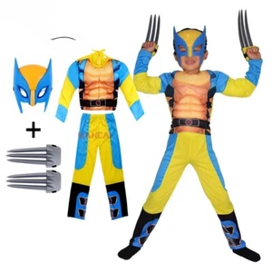 Kids Wolverine Halloween Costume for Boys Marvel Superhero Birthday Boy Outfit - Picture 1 of 8