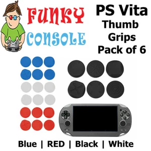 PS Vita 1000 2000 Silicone Analog Thumb Stick Grips Caps Red Blue Black WH PSP - Imagen 1 de 9