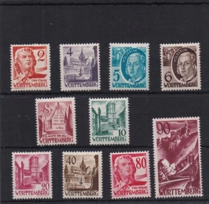 WURTTEMBERG SERIE COMPLETE DE 10 TIMBRES NEUF* N° 28 à 37 Cote: 180€ - Imagen 1 de 1