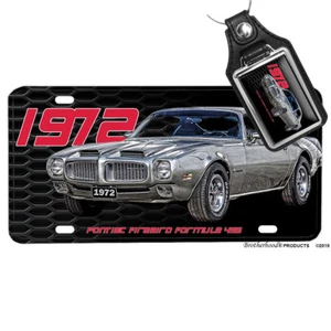 Firebird Formula 455 1972 diseño de coche muscular matrícula de aluminio y llavero - Imagen 1 de 5