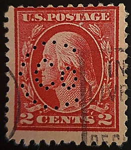 US  1917 Washington #499 Type la- 2c deep RED Washington Used-SCARCE-Perforation - Picture 1 of 2