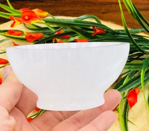 Selenit Kristall Ladestation Standschale, Selenitschale, 4 Zoll - Bild 1 von 6