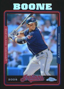 2005 Topps Chrome Update Black Refractors Baseball Card #11 Aaron Boone /250