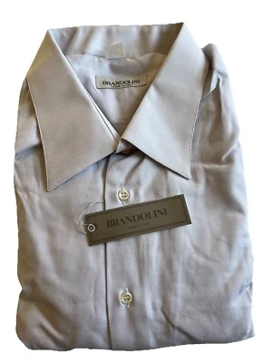 Brandolini Dress Shirt For Men Size: 48/19 Tall Color: Ash White. 100% Cotton - Image 1 of 4