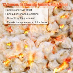 Glowing Embers for Gas Fireplace, 12 Oz Rock Wool Embers for Gas Fireplace - Picture 1 of 9