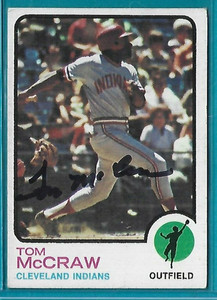 TOM MCGRAW signed 1973 Topps baseball card #86 CLEVELAND INDIANS