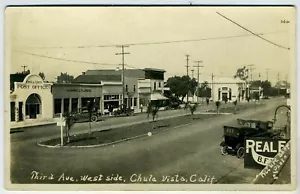 RPPC – CALIFORNIA –CHULA VISTA– THIRD AVE—WEST SIDE-- CA 1920s - Foto 1 di 2