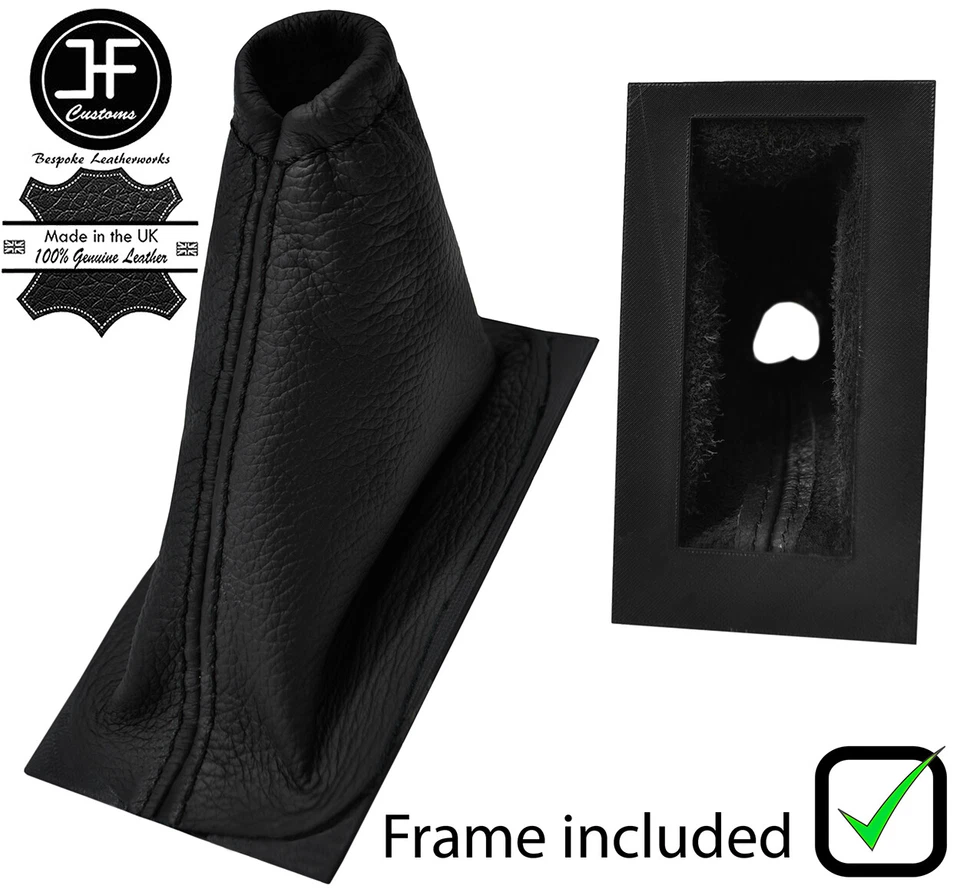 BOTA FRENO MANO CUERO PUNTADA NEGRA + MARCO DE PLÁSTICO SE ADAPTA A TRIUMPH HERALD & VITESSE Foto 1 de 2