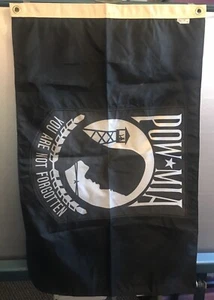 Vintage Flag POW MIA VIETNAM VETERAN Banner 24" X 36" National Nylon Made in USA - Picture 1 of 7