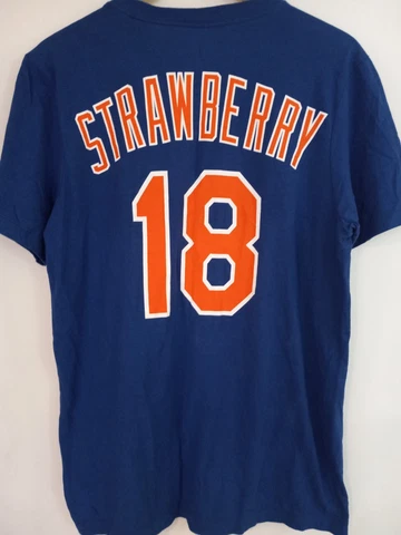 ~Darryl Strawberry NY Mets Nike 1986 World Series Cooperstown Name T-Shirt~Small Cover