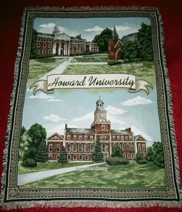 HOWARD UNIVERSITY Tapestry Campus - Throw - Blanket - 54" x 72" HBCU - Picture 1 of 14