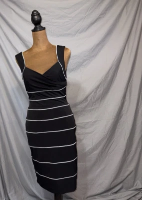NEW White House Black Market Sleeveless Stripe Instantly Sliming Sheath Dress 4 - Image 1 of 4
