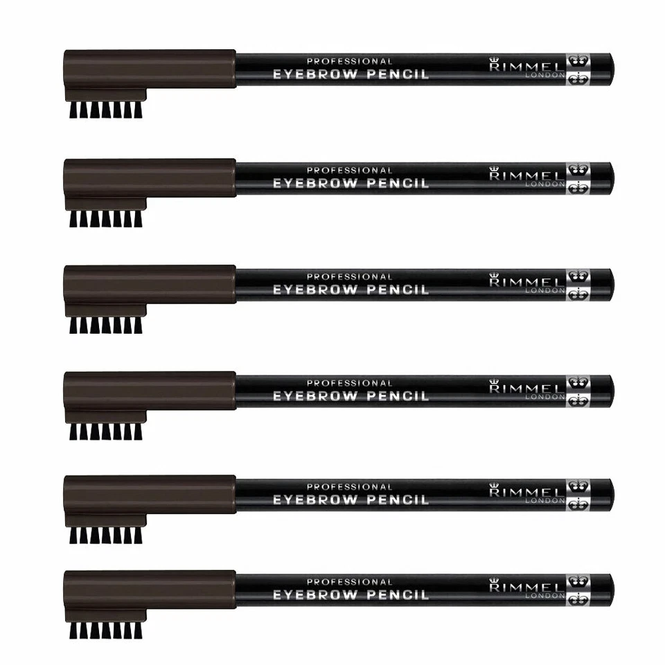 (6 Pack) New Rimmel Professional Eyebrow Pencil Black Brown 0.05 Ounces - Image 1 of 4