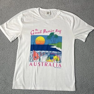 Great Barrier Reef Womens Size 18 White T-Shirt Vintage 90s Made in Australia - Foto 1 di 7