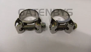 2x Universal 29-31mm Motorcycle Exhaust Hose Clamp with Bolt Silencer End Can - Picture 1 of 4