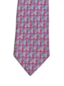 Salvatore Ferragamo Silk Necktie Tie Red Pink Pop Art Psychedelic Butterfly - Picture 1 of 11