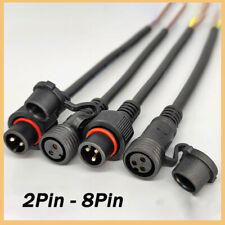 2 to 8 Pin Plug + Socket Waterproof ,LED Power Cord Electric Adapter Connector