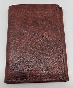 Vintage Herren Amity dreifach faltbare Brieftasche braun Rindsleder Geldbörse  - Bild 1 von 9